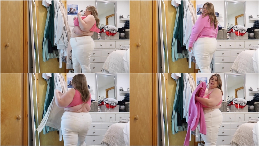 Chloe BBW - Fat girl trying on tight clothes